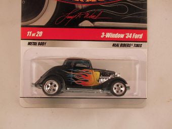 Hot Wheels Larry's Garage 2009, 3-Window '34 Ford, Black with Flames