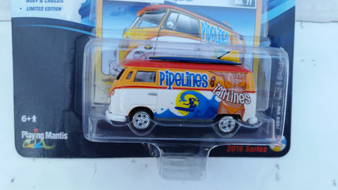 Johnny Lightning Street Freaks 2016, Release 2A, 1964 VW Type 2 Transporter, Surf Rods