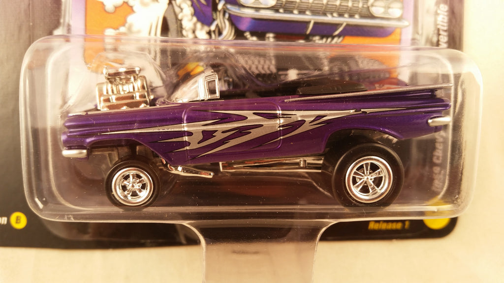 Johnny Lightning Street Freaks 2017, Release 1B, 1959 Chevy Impala Convertible, Zingers