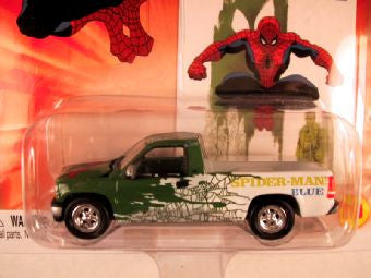 Johnny Lightning Marvel Comic Cars, Release 3, '99 Chevy Silverado, Spider-Man Blue