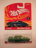 Hot Wheels Classics, Series 1, #01 1957 Chevy Bel Air, Light Green