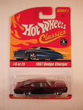 Hot Wheels Classics, Series 1, #05 1967 Dodge Charger, Red