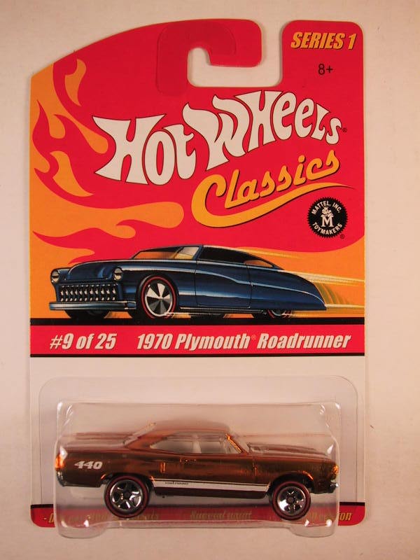 Hot Wheels Classics, Series 1, #09 1970 Plymouth Roadrunner, Gold