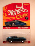 Hot Wheels Classics, Series 1, #12 1963 Corvette, Blue