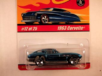 Hot Wheels Classics, Series 1, #12 1963 Corvette, Blue