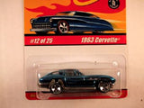 Hot Wheels Classics, Series 1, #12 1963 Corvette, Blue