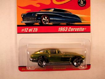 Hot Wheels Classics, Series 1, #12 1963 Corvette, Olive