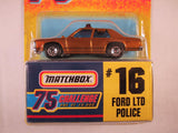 Matchbox 75 Challenge Gold Vehicle, #16 Ford LTD Police
