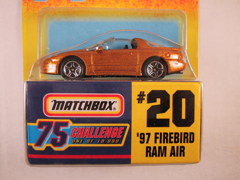 Matchbox 75 Challenge Gold Vehicle, #20 '97 Firebird Ram Air