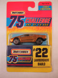 Matchbox 75 Challenge Gold Vehicle, #22 Lamborghini Diablo