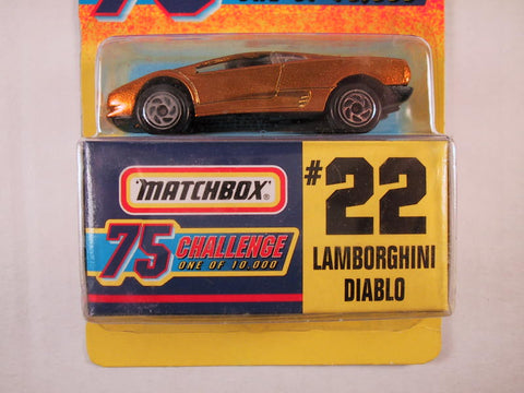 Matchbox 75 Challenge Gold Vehicle, #22 Lamborghini Diablo