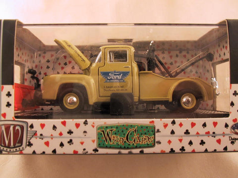 M2 Machines Wild Card Auto-Thentics, Release 03, 1956 Ford F-100 Tow Truck, Pea Green