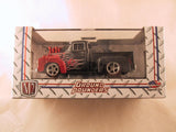 M2 Machines Ground Pounders, Release 10, 1956 Ford F-100 Pickup, Black with Flames, Missing Screw