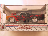 M2 Machines Ground Pounders, Release 10, 1970 Chevrolet El Camino, Black with Flames