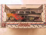 M2 Machines Ground Pounders, Release 10, 1957 Chevrolet Nomad Station Wagon, Black with Flames