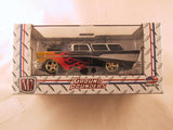 M2 Machines Ground Pounders, Release 10, 1957 Chevrolet Nomad Station Wagon, Black with Flames