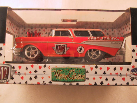 M2 Machines Wild Card Ground Pounders, Release 02, 1957 Chevrolet Nomad Station Wagon, Orange