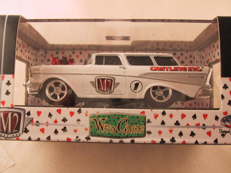 M2 Machines Wild Card Ground Pounders, Release 02, 1957 Chevrolet Nomad Station Wagon, White