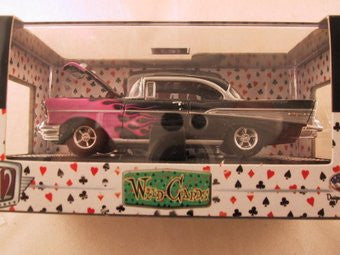 M2 Machines Wild Card Auto-Thentics, Release 04, 1957 Chevrolet Bel Air, Black with Flames
